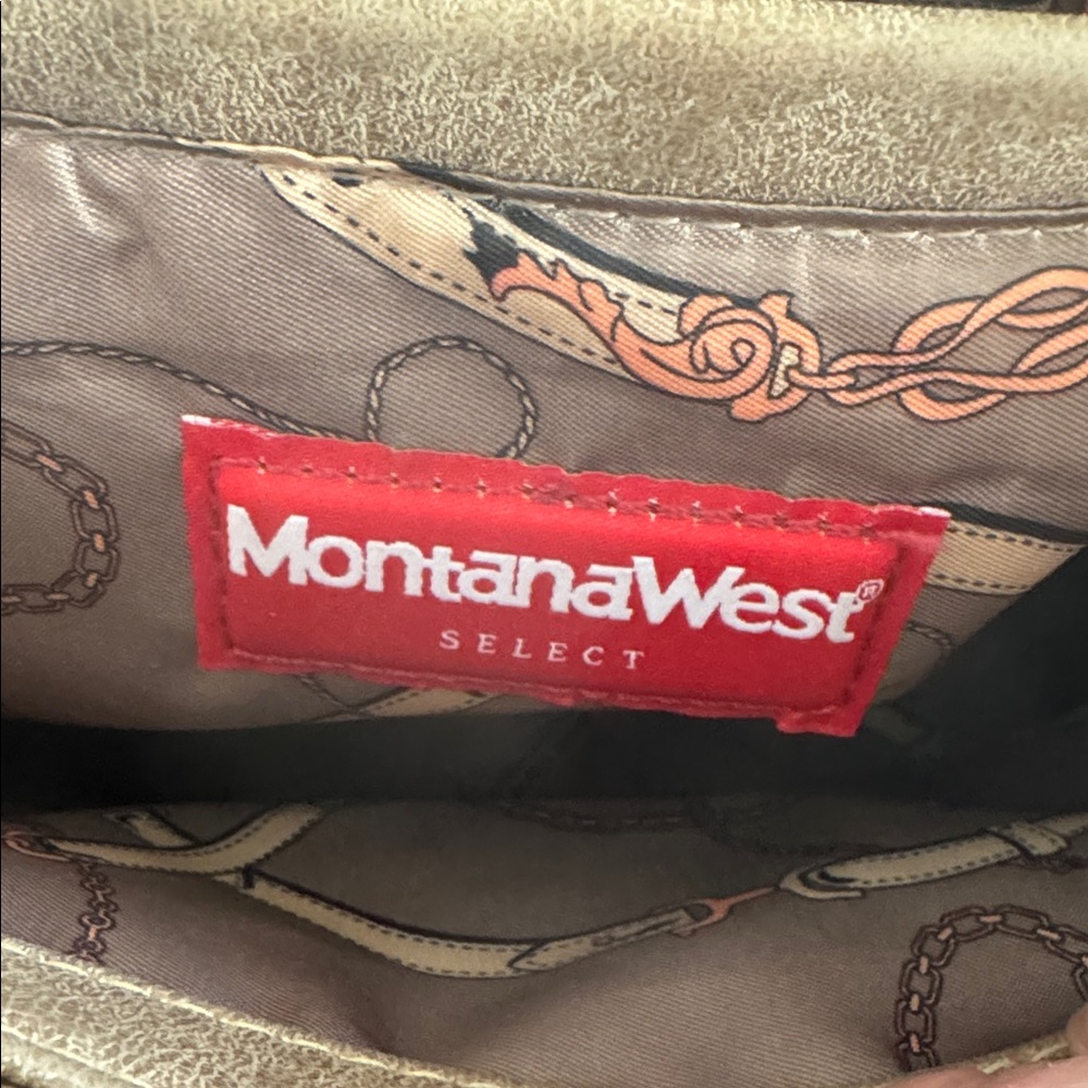 Montana West Pewter Brown Faux Leather Concealed Carry Bag Tote Braided Details - Picture 8 of 15